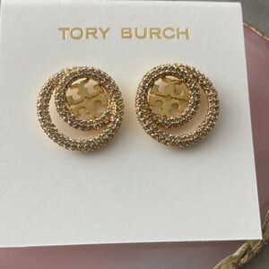 Tory Burch Gold and Silver Spiral Earrings